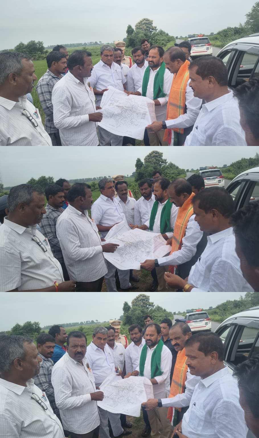 భూ సర్వేను పరిశీలించిన ఎమ్మెల్యే.. కాంగ్రెస్ నాయకులు